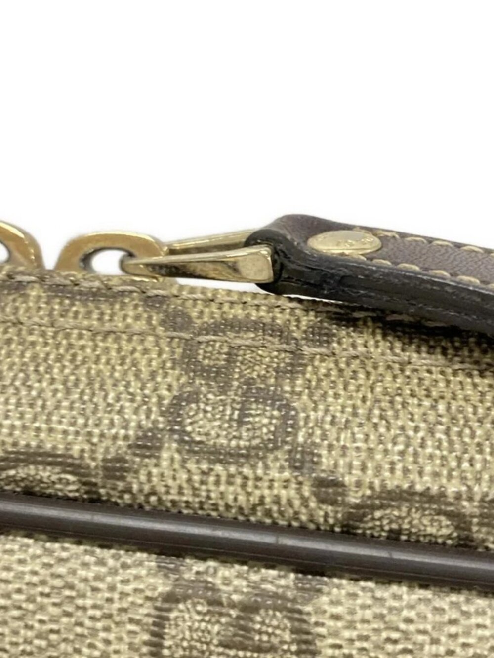 GUCCI GG Plus/GG Supreme 201480 Beige Ebony Dark Brown PVC Leather Business Bag - Picture 14 of 15